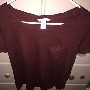 Maroon/burgundy T-shirt from H&M XS